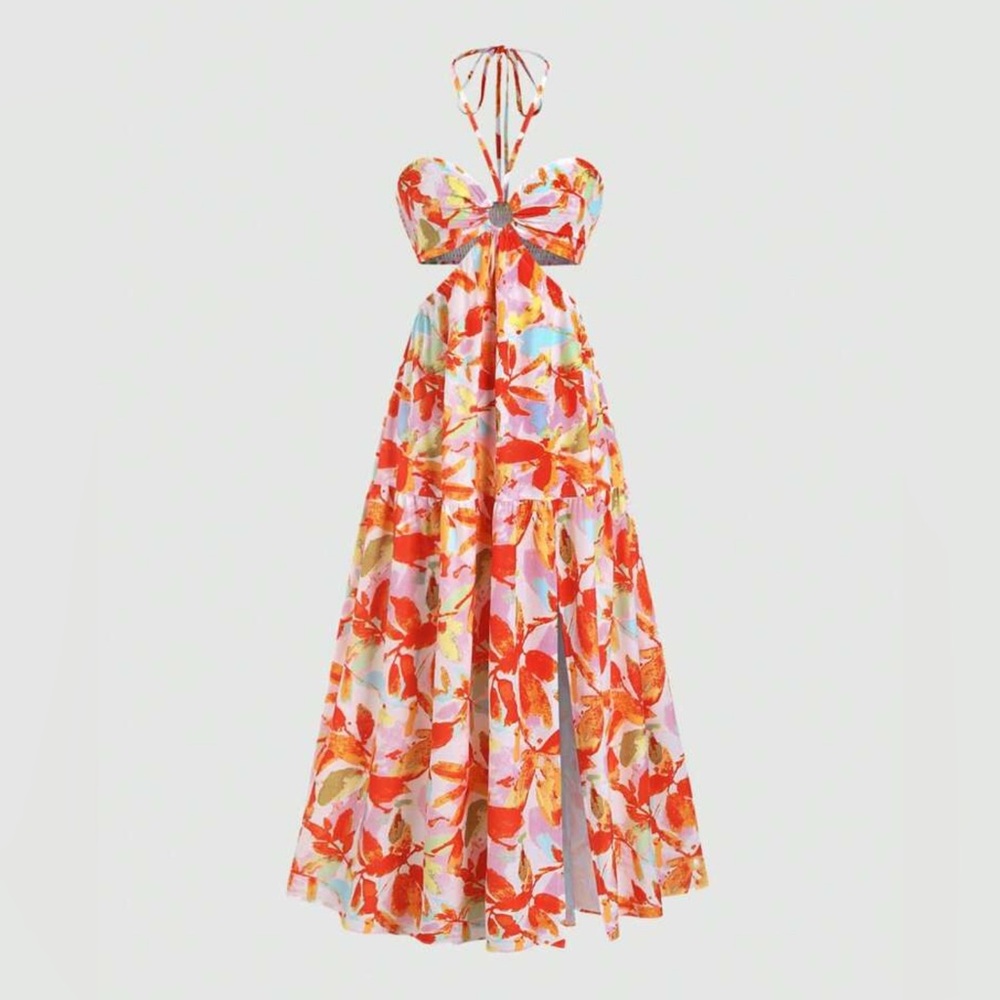 Floral Strapless Maxi Dress